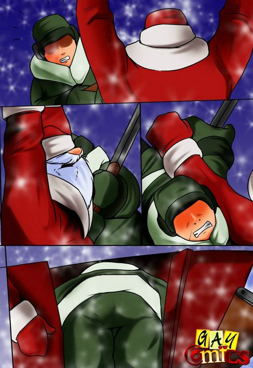 Gay Santa Is Banging His Little Elf In Silver Cartoon Picture 3