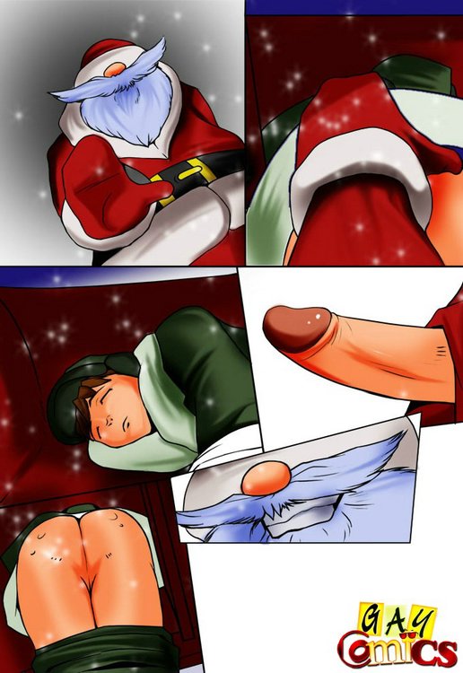 Cute Tiny Elf Bondage Porn - Gay Santa is banging his little elf in - Silver Cartoon - Picture 4