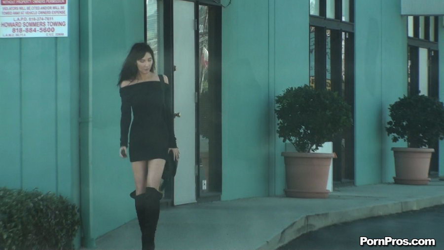 Her peaceful walk through the city was disturbed by some naked in public gangsters tearing her black dress off her party! - XXXonXXX - Pic 1