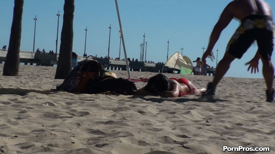 Lying on the beach, her solitude was disturbed by some public nudity guy - XXXonXXX - Pic 3