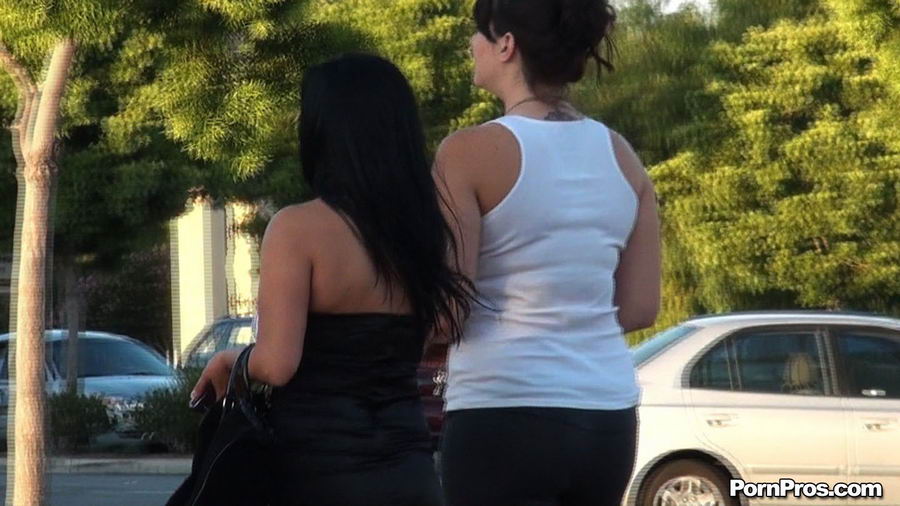 Moved dress off one brunette and tossed down the public sex leg-wear of another - XXXonXXX - Pic 1