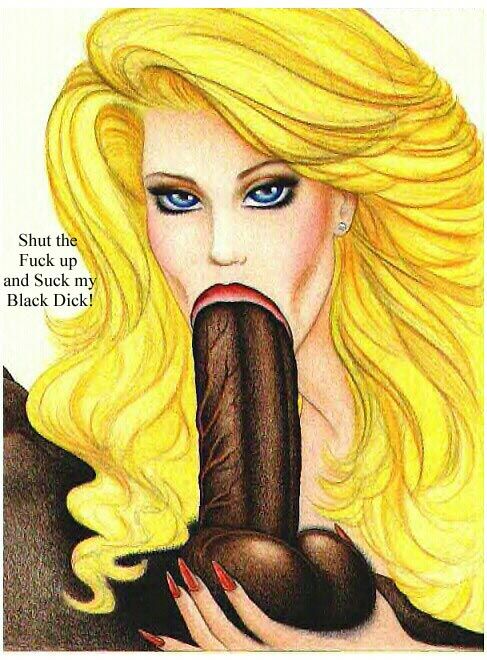 Blonde cartoon beauty sticks heer tongue in a black - Picture 3