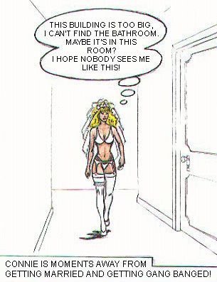 Bride Sex Toons - Sexy toon bride in white lingerie gets - Silver Cartoon - Picture 1