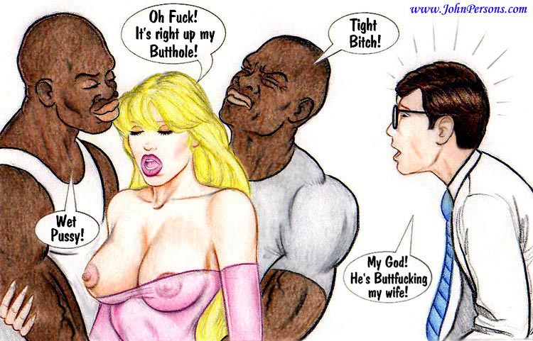 Front Cartoon Sex - Randy black guys fucks white blonde's ass outside right in ...