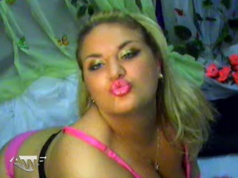 Chubby blonde with huge boobs in fishnet st - XXX Dessert - Picture 1