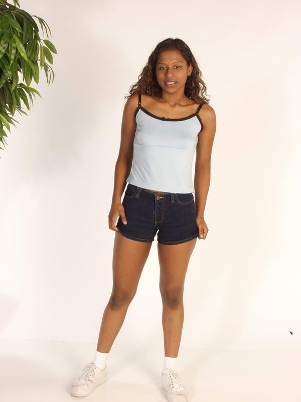 Curly Indian Girl In Tiny Shorts Toying Pus - XXX Dessert - Picture 1