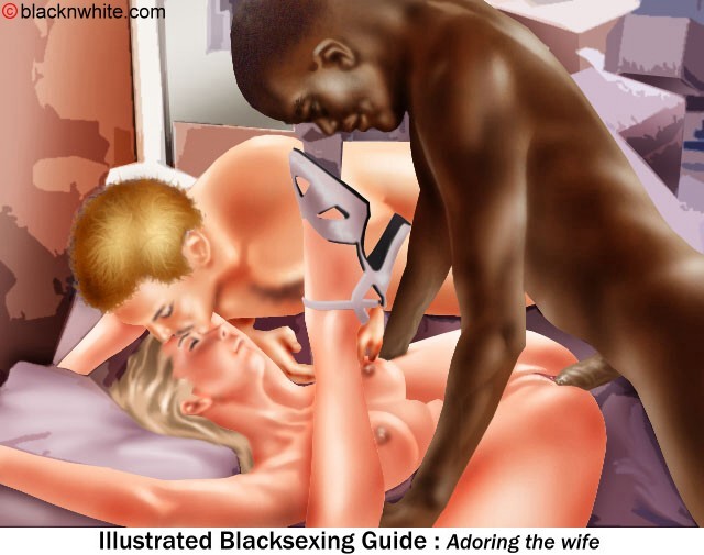Blonde toon bitch sucking two long black - Cartoon Sex - Picture 1