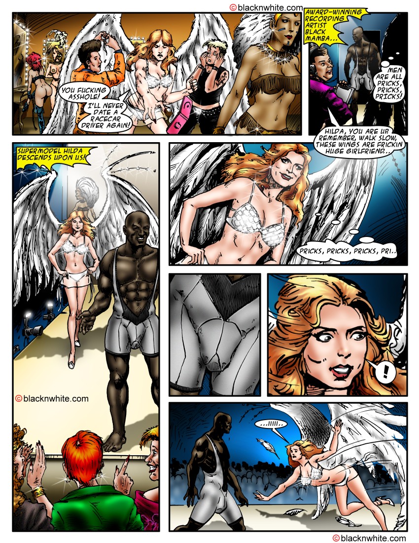 Angel Cartoon Porn - Blonde angel sucking thick black cock on the - Popular cartoon porn -  Picture 1