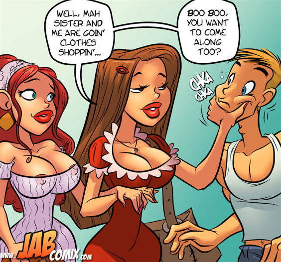 Three lustful cartoon bitches flirting with an old - Picture 3