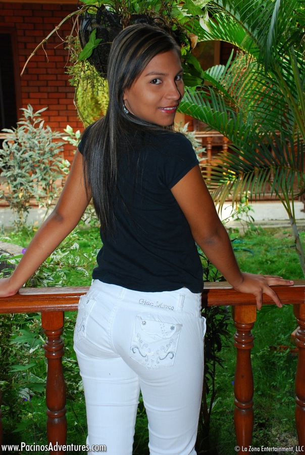 Swarthy girl in white jeans takes them off to rub her lustful slit - XXXonXXX - Pic 1