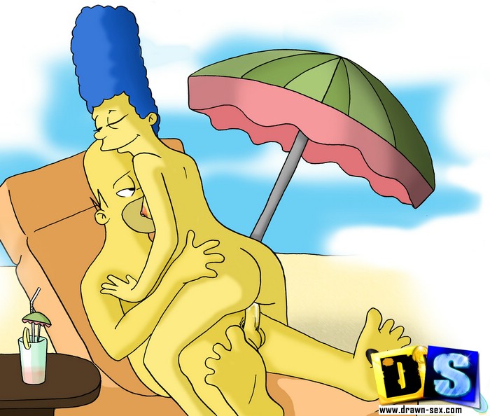 Horny toon Marge Simpson rides Homer's hard dick on - Picture 2