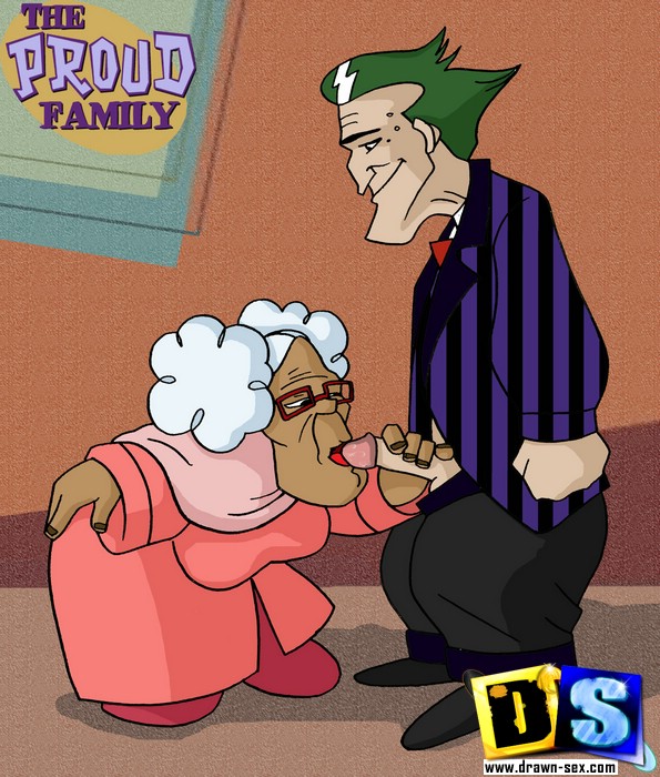Vintage Cartoon Girl Sex - Horny old lady dominates and gonna whip young black dude.
