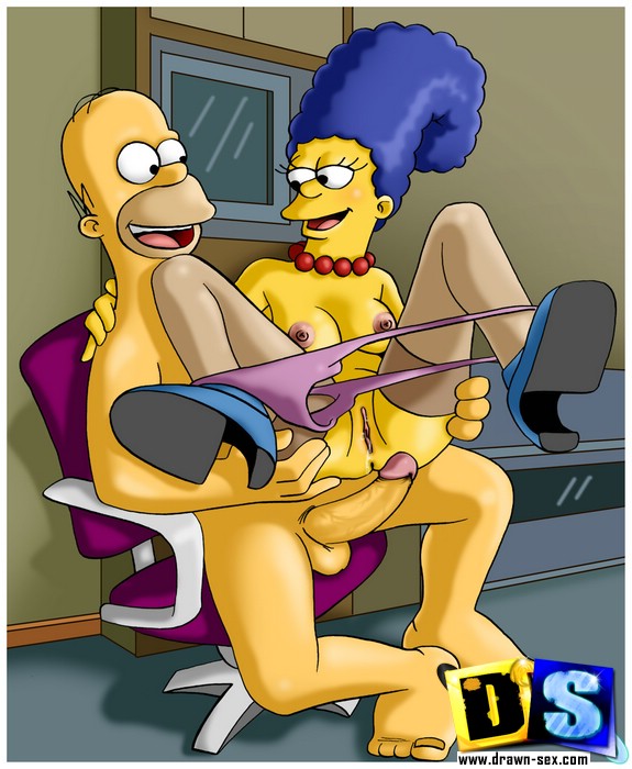 Naughty toon wife Marge Simpson loves Homer rockhard - Picture 1