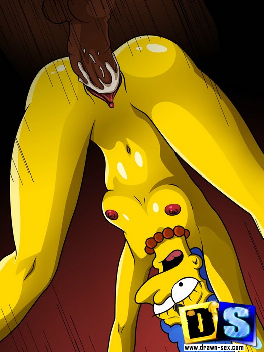 Toon lusty wife Marge Simpson gets her twat reemed out by huge black m.. photo
