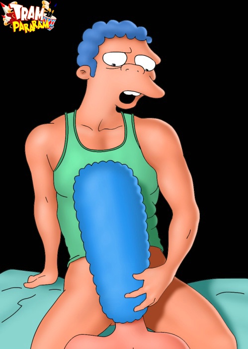 499px x 700px - Moe watching Marge blowing his balls dry.