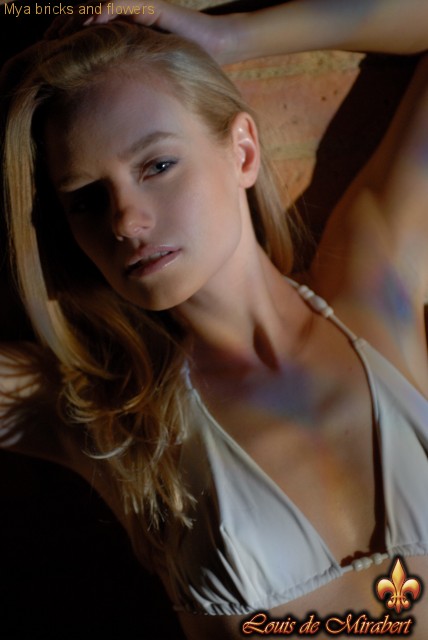 Sexy blonde beauty in a white bra adn jeans - XXX Dessert - Picture 4