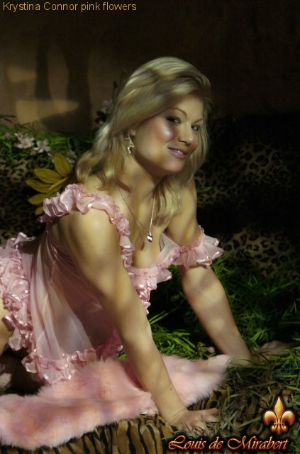 Busty blonde beauty in a pink sexy baby-dol - XXX Dessert - Picture 2