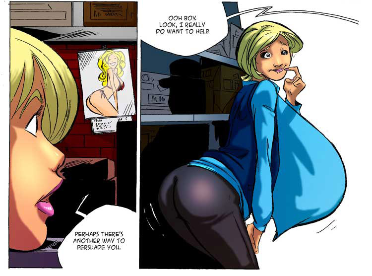 Unreal Boob Toons - Blonde chick in a blue blouse can't stop - Silver Cartoon - Picture 6