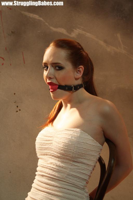 Pnytailed red chick in a white dress with a - XXX Dessert - Picture 12
