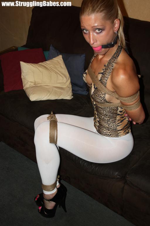 Lovely gagballed blonde full dressed gets r - XXX Dessert - Picture 4