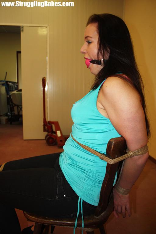 Long-haired brunette in a blue top and legg - XXX Dessert - Picture 12