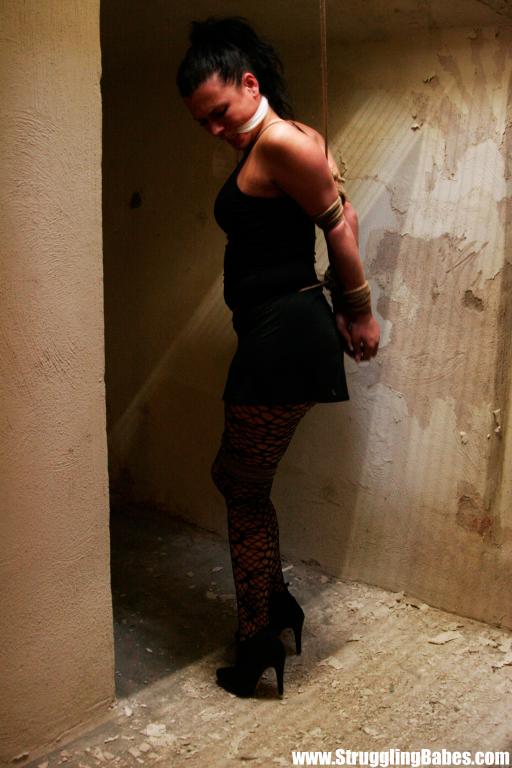 Tied up and hung brunette babe gets jeered  - XXX Dessert - Picture 4