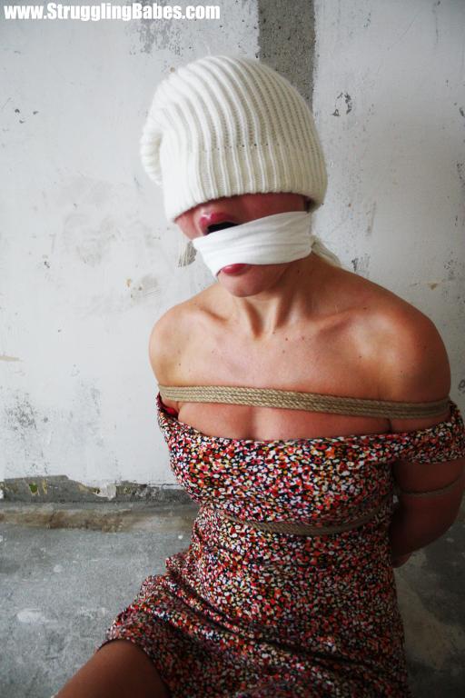 Hot girl in a hat on her eyes and cleavegag - XXX Dessert - Picture 2
