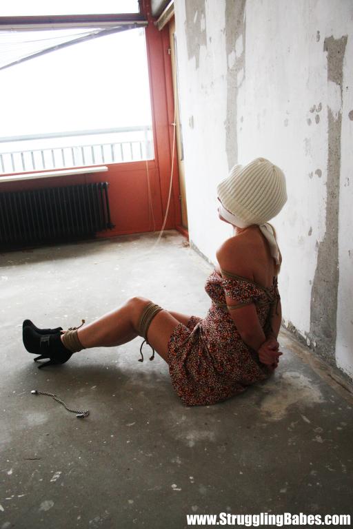 Hot girl in a hat on her eyes and cleavegag - XXX Dessert - Picture 4