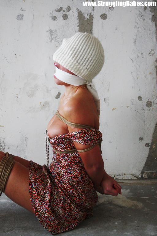Hot girl in a hat on her eyes and cleavegag - XXX Dessert - Picture 11