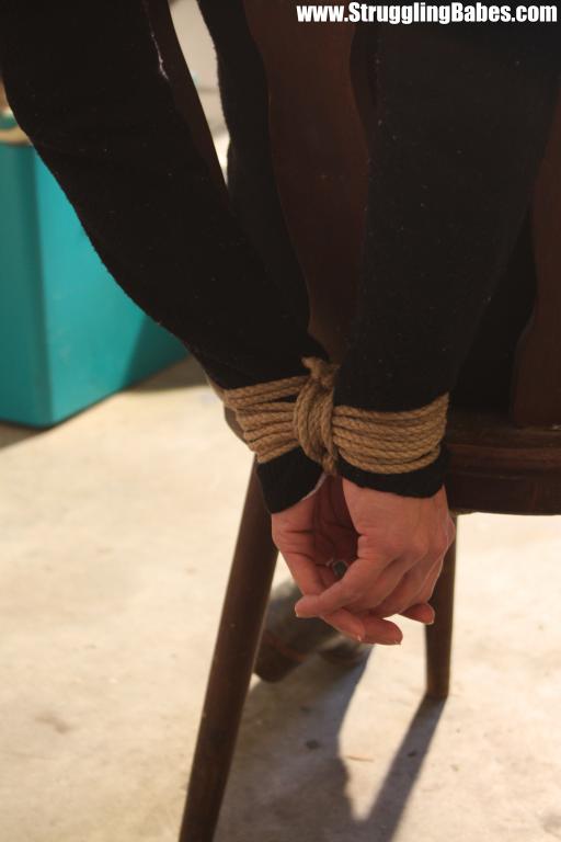 Blonde girl in jeans gets tightly roped to  - XXX Dessert - Picture 6