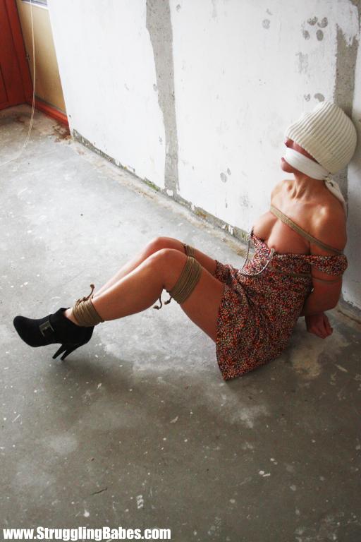 Hot girl in a hat on her eyes and cleavegag - XXX Dessert - Picture 12