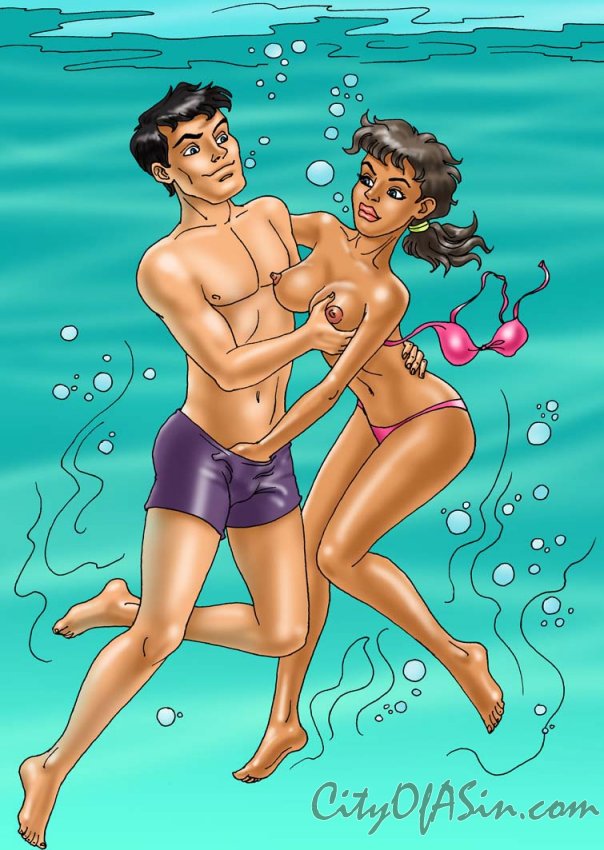 Dirty cartoon fucking in the water of college - Cartoon Sex - Picture 1