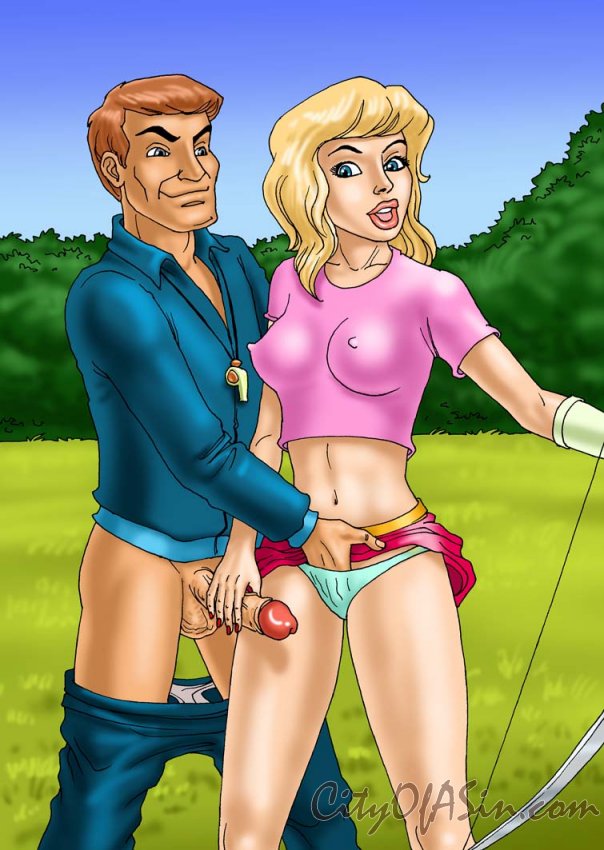 Dude pounding hard cool chick on the golf - Cartoon Sex - Picture 1