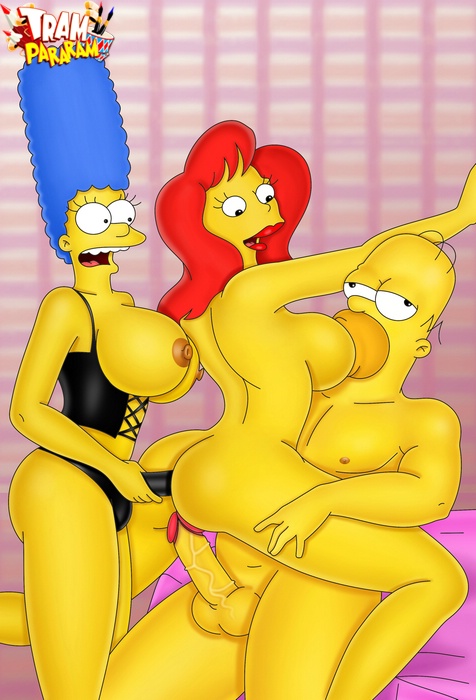 The Simpsons having cool threesome fucking in dirty - Picture 2