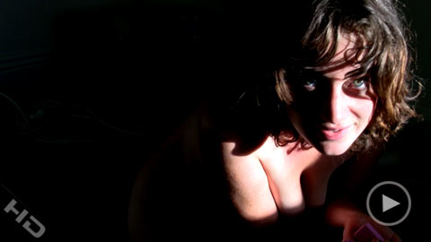 Busty brunette teen with a shaggy cooch pleasing her cooch with a help of her earphones of her mobile - XXXonXXX - Pic 6