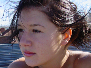 Brunette teen chick taking her own picture outdoors - XXXonXXX - Pic 1