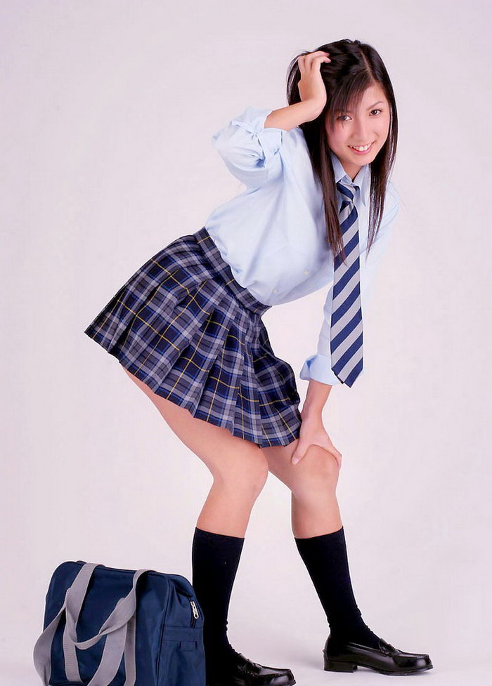 Lovely Japanese school girl takes off her uniform to pose in her lingerie - XXXonXXX - Pic 3