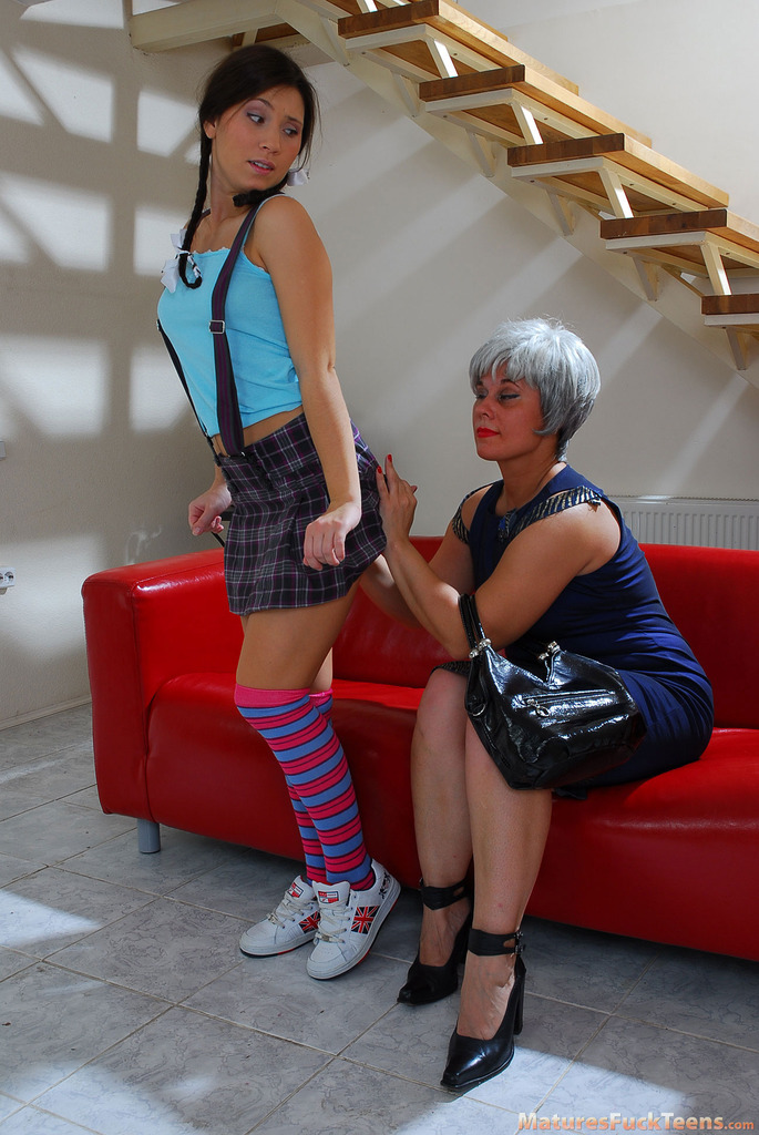 Mom is about to leave for work but she has a more importent task when she catches daughter masturbating - XXXonXXX - Pic 5