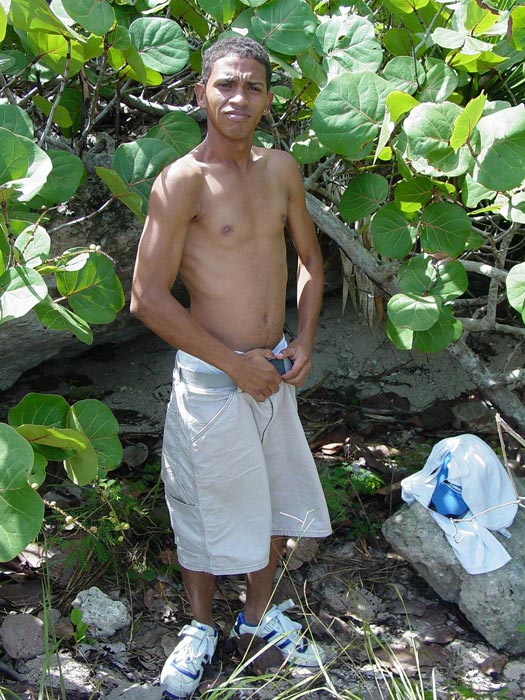 A hot and horny young latino exposes his extra large dick to anybody who would happen to pass by the old path - XXXonXXX - Pic 1