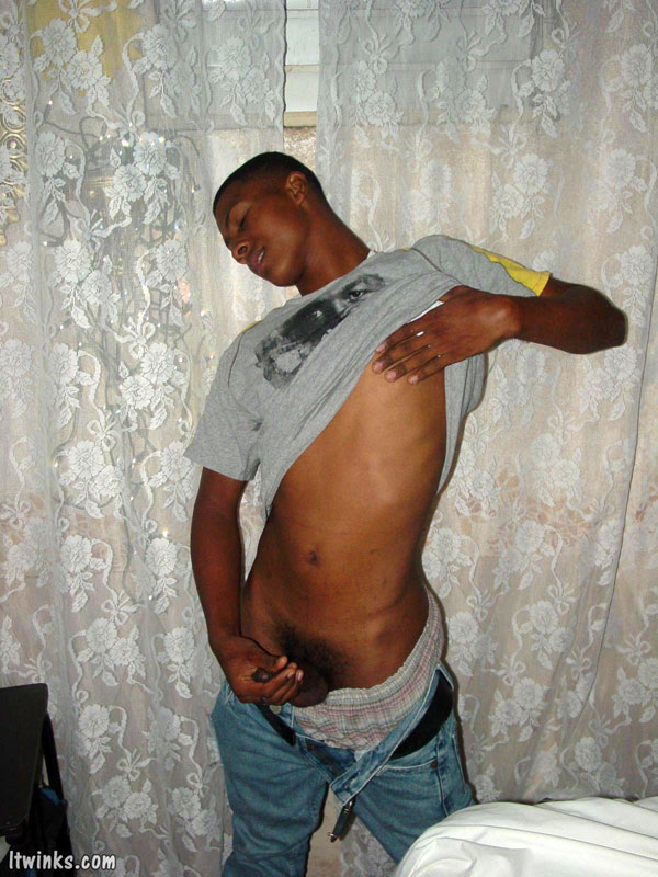 A randy and very dark young latino hunk displays his already heavily aroused and meaty dark uncut cock and  whacks off - XXXonXXX - Pic 8