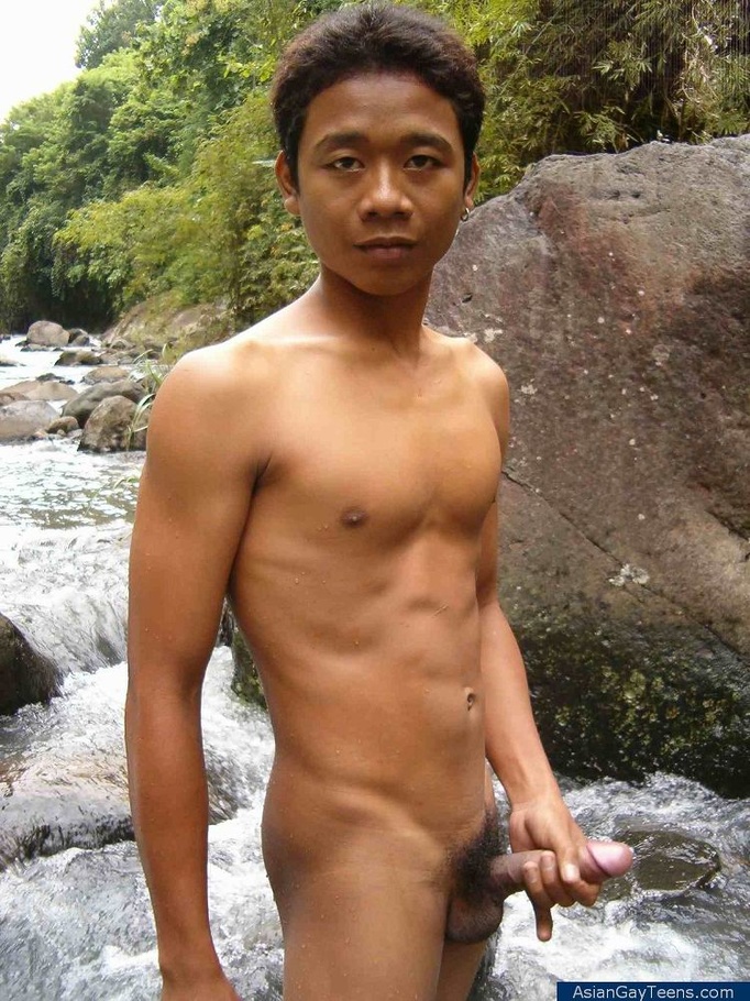 Nature lover guy gets nude by rocks and water and jerks of his cock to spray cum - XXXonXXX - Pic 5