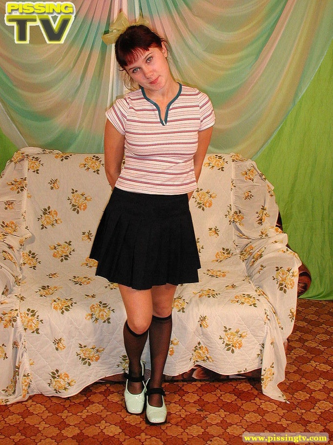 Nasty brunette teen shows her cute sweet cunt then shoots a stream of piss into a glass while she pees standing up then laps up her pee - XXXonXXX - Pic 1