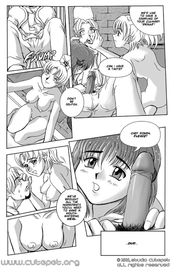 Two naughty teen girls attack a young cook  - XXX Dessert - Picture 5