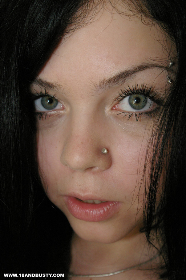 Black haired teen has smoky eyes and a real - XXX Dessert - Picture 7