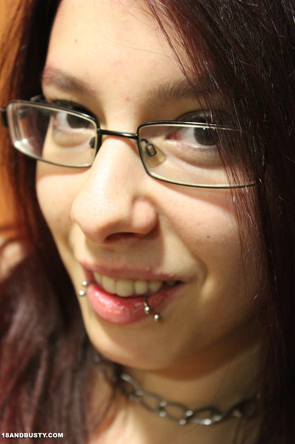 Hot girl in glasses shows off sexy figure a - XXX Dessert - Picture 13