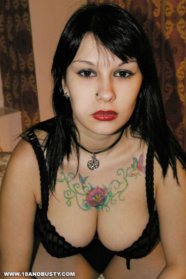 605px x 910px - Tattooed Black Hair Teen Looks Super Hot Nude Showing ...