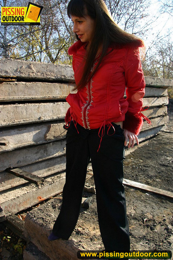 Cute girl walking by makes a quick to expose sweet bushy pussy and take a piss - XXXonXXX - Pic 2