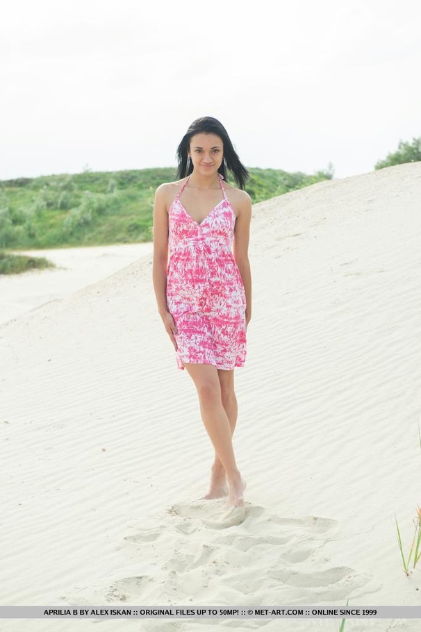 Exotic brunette has a playful time on sandy - XXX Dessert - Picture 2
