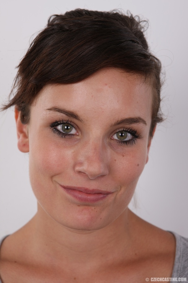 Short hair young brunette goes nude to show - XXX Dessert - Picture 1