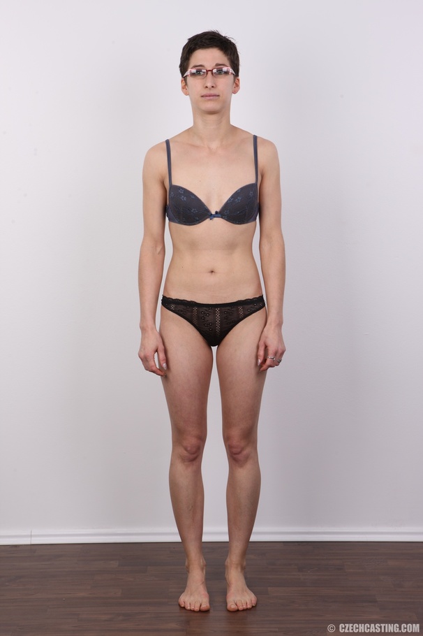 Slim tall and sexy chick in glasses strips  - XXX Dessert - Picture 9